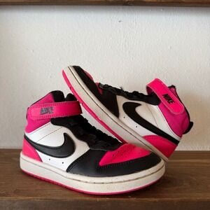 Nike Court Borough Mid 2 Kids Size 13.5C Sneakers Hyper Pink Black HV0935-100